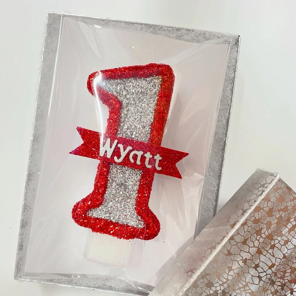 New! Personalized Name Candle Number Customized Birthday Candle Cake Topper Gift